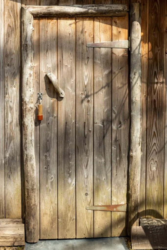 Le secret de Manon – La porte d’entrée en bois brut